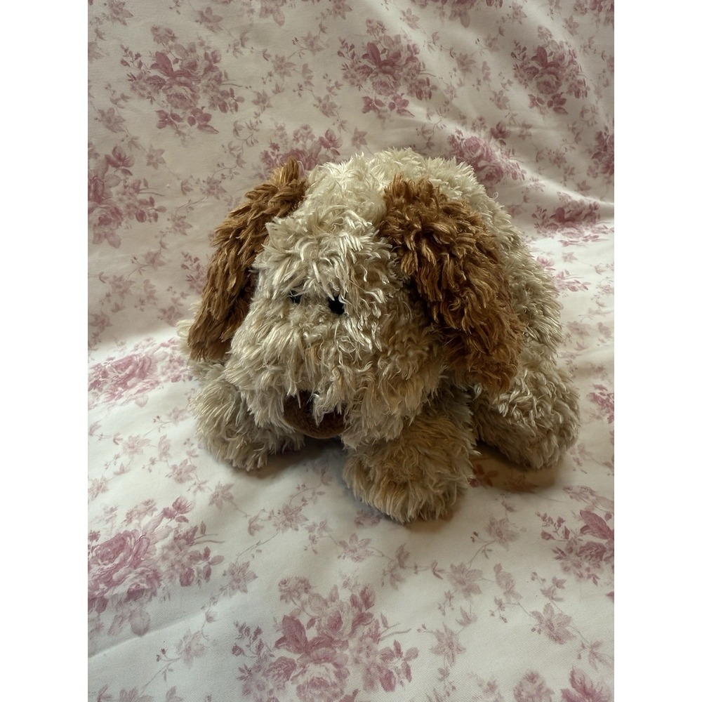 GUND Gibson Dog Plush 9" Shaggy Cream Brown Puppy Stuffed Animal